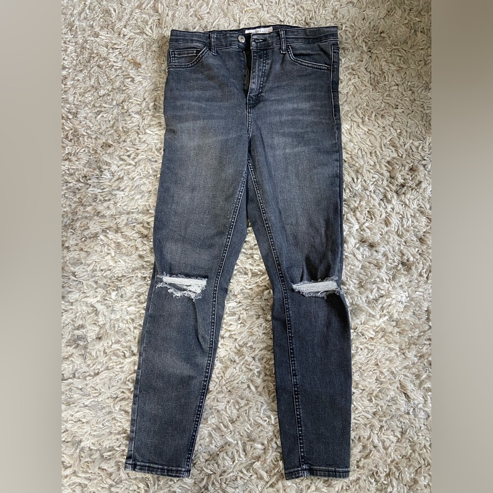 Top shop Jamie grey/black skinny jeans, size 30
